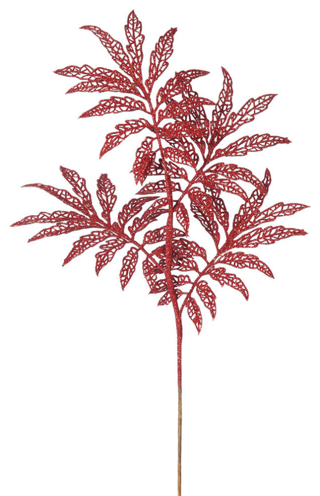 Vickerman 22" Blue Glitter Sumac Spray, Set of 6, Red