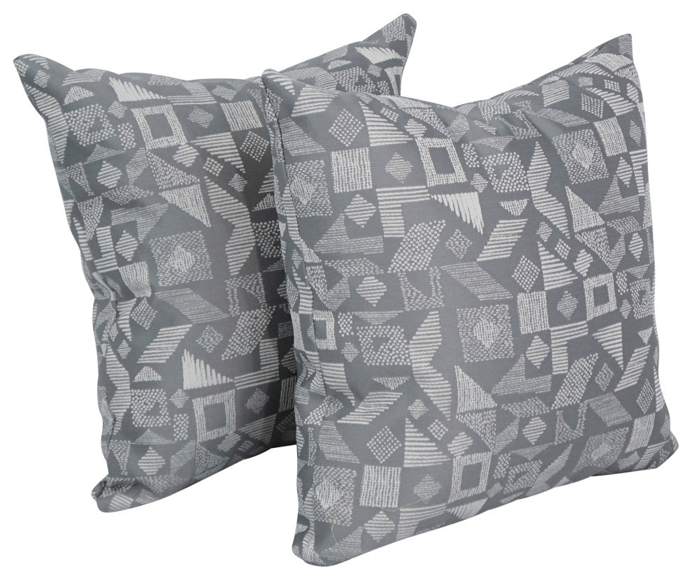 17" Jacquard Throw Pillows With Inserts, Set of 2, Nina Grayst