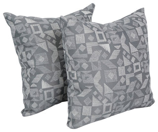 17" Jacquard Throw Pillows With Inserts, Set of 2, Nina Grayst
