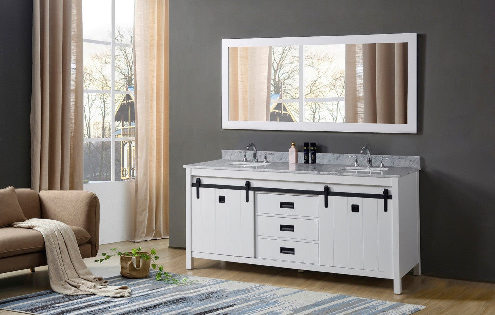 72" Davinci Bath Vanity, White