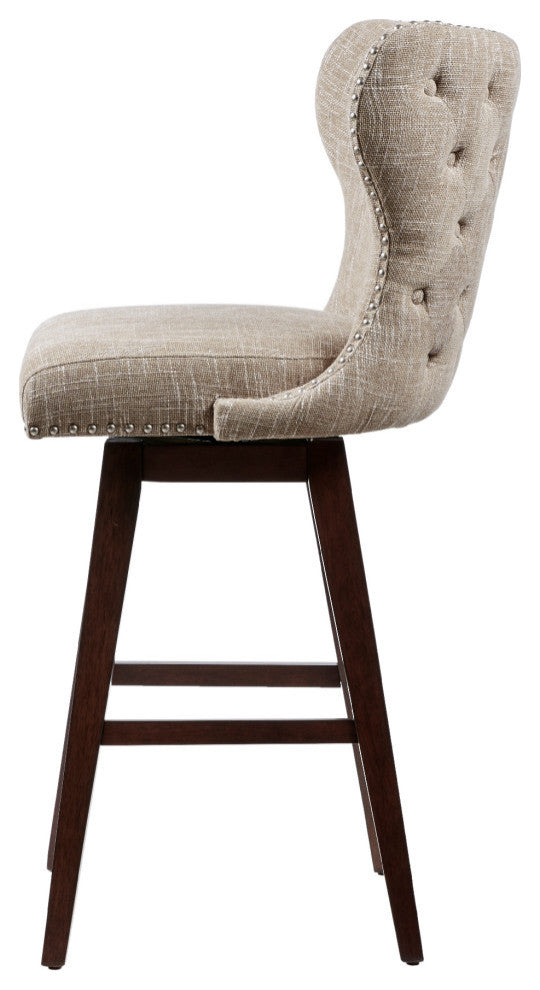 Hancock Wingback 30" Bar Stool, Light Brown