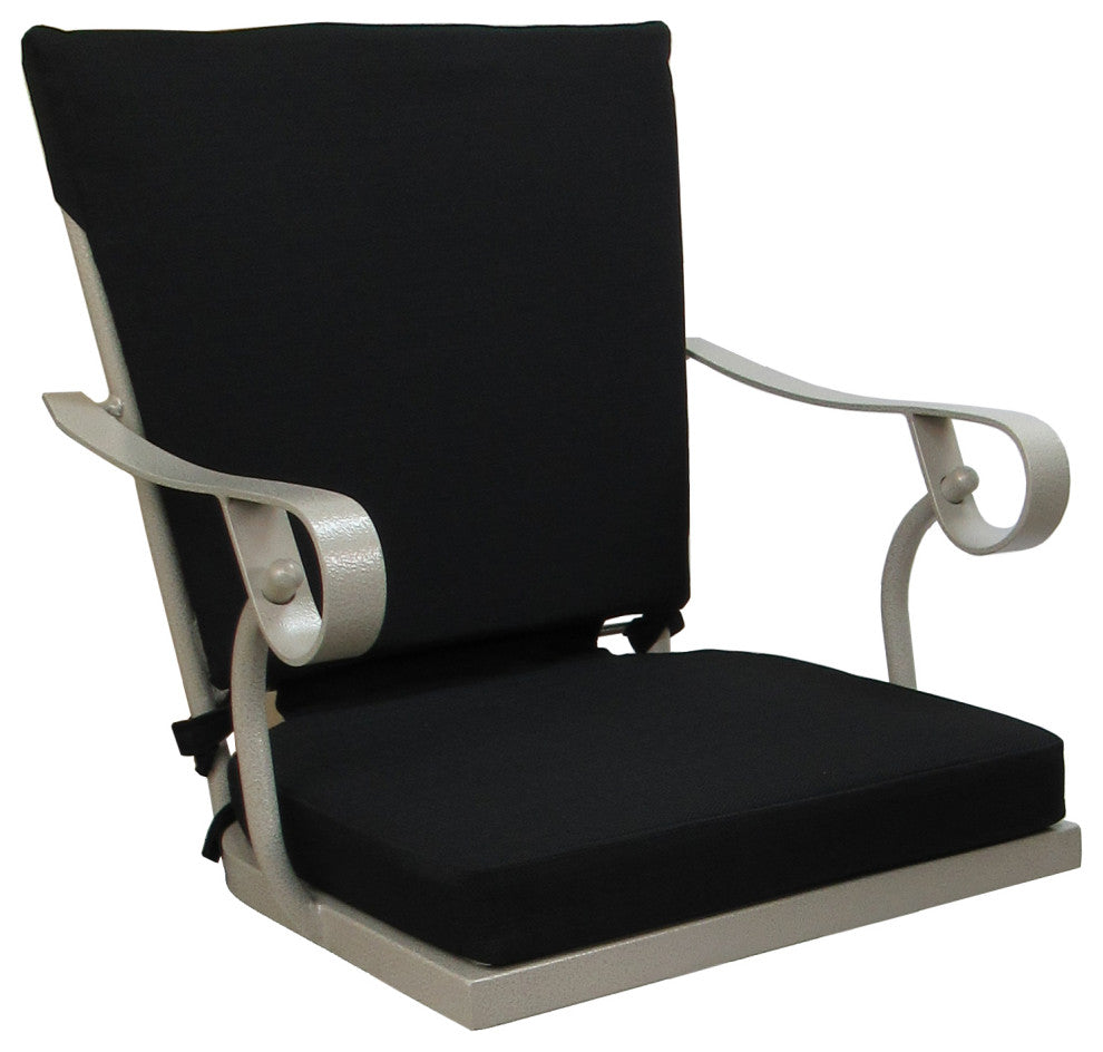 Outdoor/Indoor Patio Swivel Dining Chair Jamey With Arms, Black - Beige