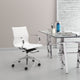 Computer Chair, Faux Vinyl Leather, Steel, White, Silver, Home Business Office