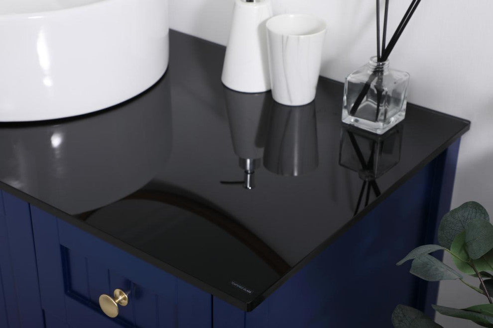 Blue 36" Vessel Sink Bathroom Vanity