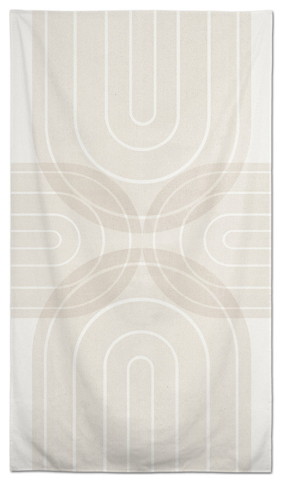 Neutral Abstract Rainbow 58 x 102 Outdoor Tablecloth