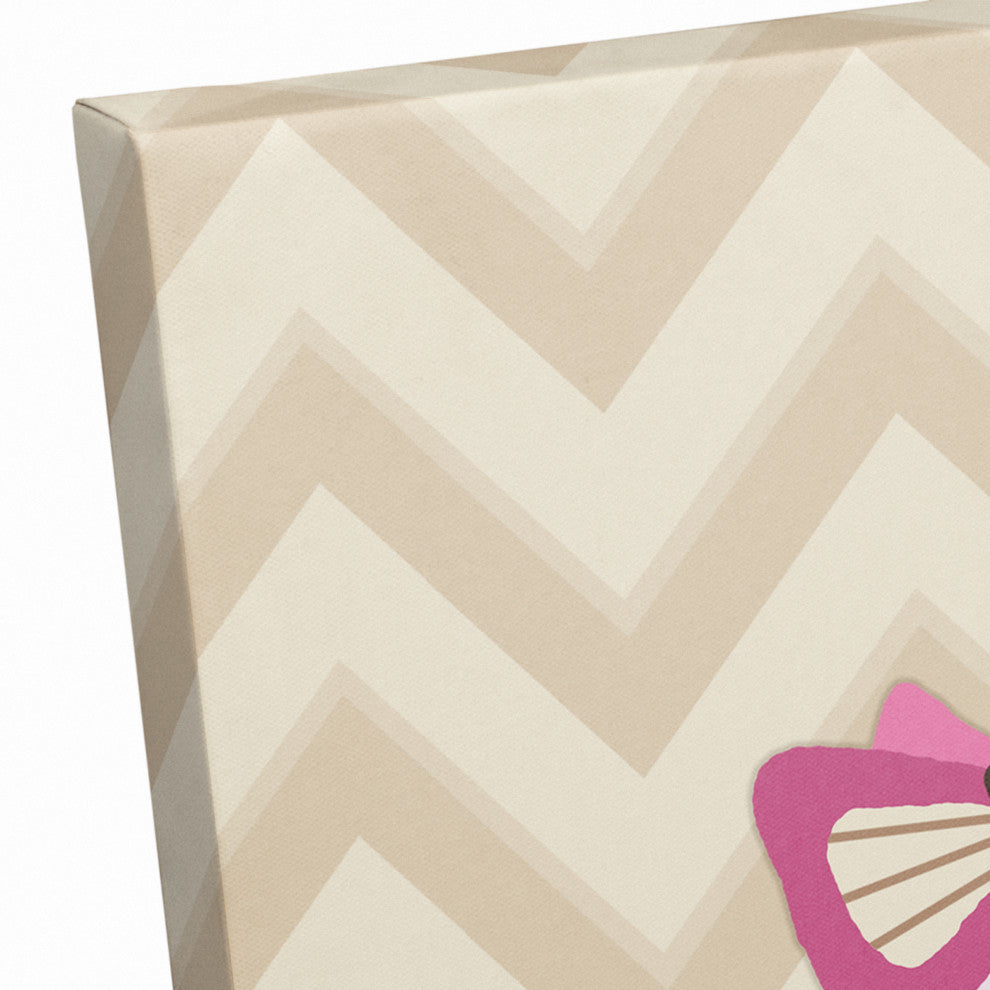 Pink Owl Chevron 20x16 Canvas Wall Art