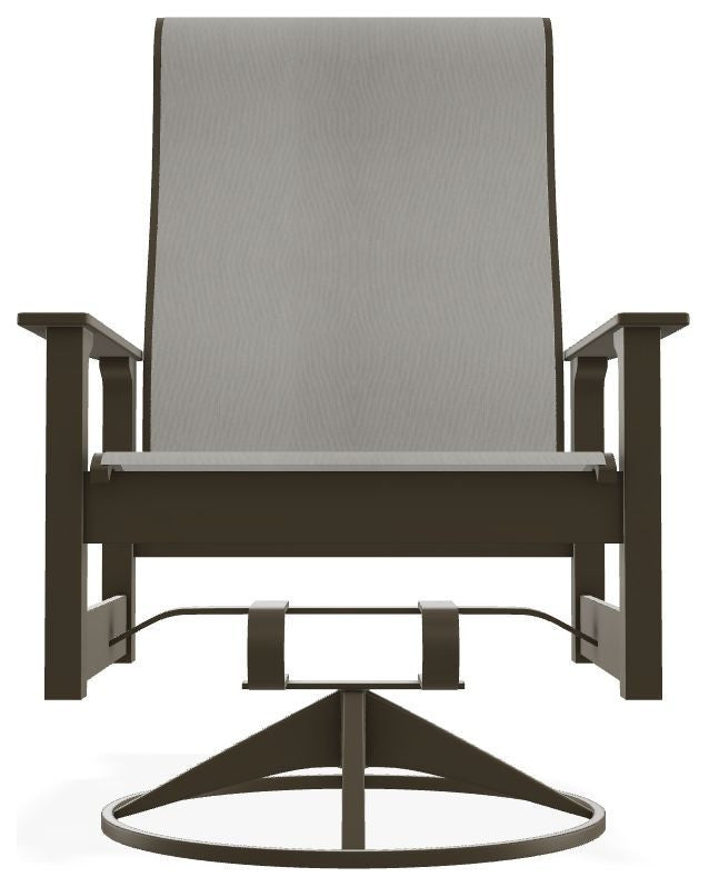 Leeward Sling Outdoor Swivel Rocker, Augustine Oyster/Beachwood