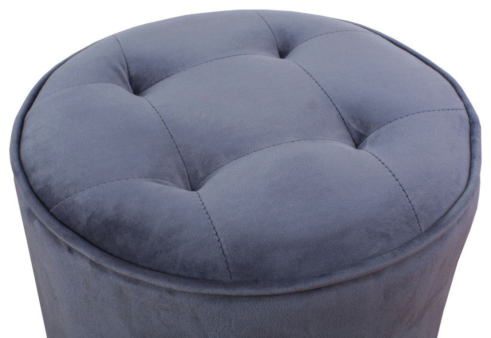 TOV Furniture Luna Grey Velvet Ottoman