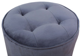 TOV Furniture Luna Grey Velvet Ottoman