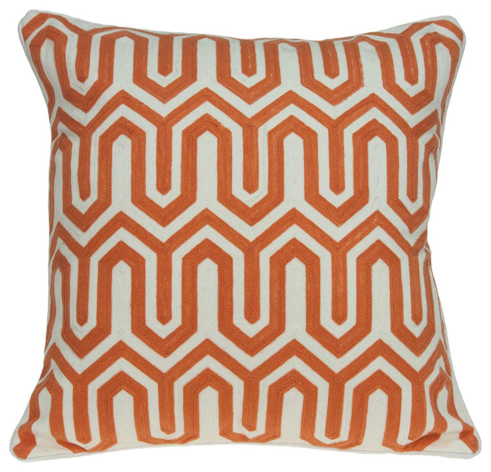 20" X 7" X 20" Cool Orange Pillow Cover With Down Insert