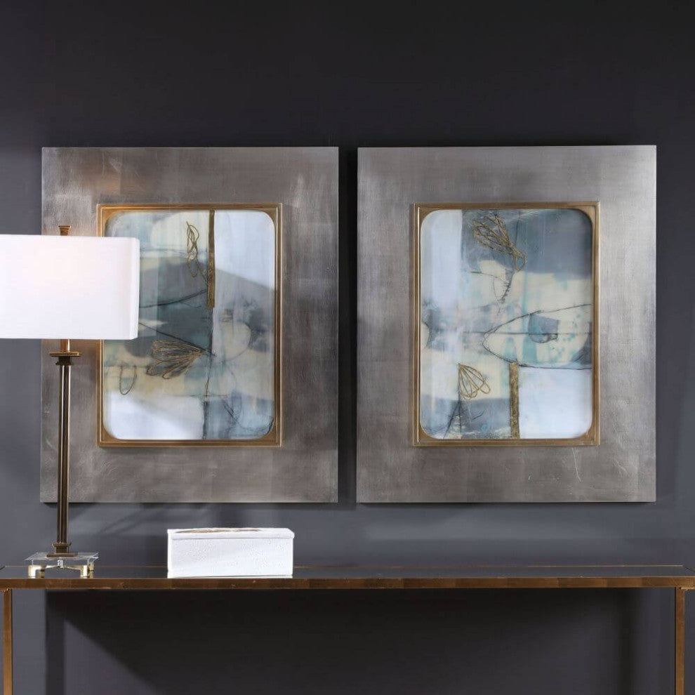 Uttermost Gilded Whimsy 31x37" Abstract Prints, 2-Piece Set