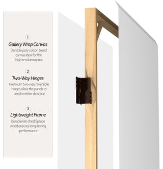 6' Tall Do It Yourself Canvas Room Divider, 3 Panel