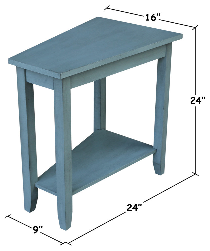 Keystone Accent Table, Ocean Blue - Antique Rubbed
