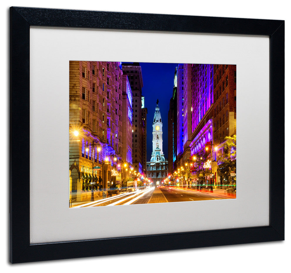 Philippe Hugonnard 'City Hall Philly', Black Frame, White Mat, 20x16