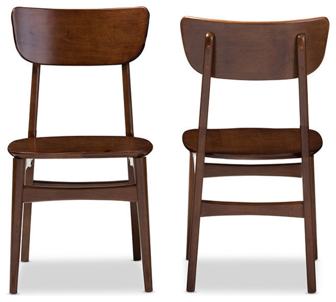 Netherlands Mid-Century Dark Walnut Bent Wood Dining Side Chair, Set of 2