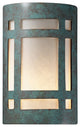 Ambiance Small Craftsman Window, Open (Outdoor) Wall Sconce, Verde Patina, LED