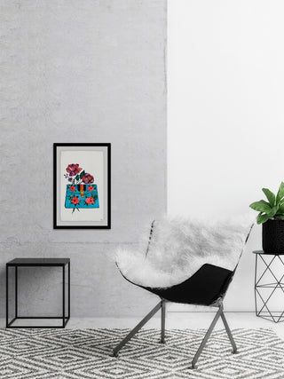 "Blue Purse" Framed Painting Print, 24"x36"