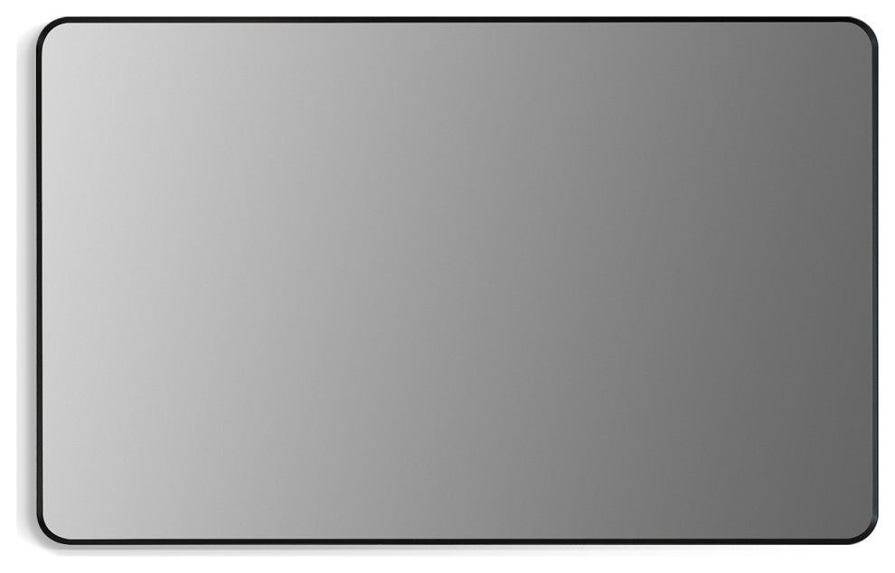 Nettuno Rectangle Bathroom/Vanity Aluminum Framed Wall Mirror, Matt Black, 48"