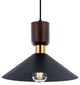 Vintage Wood Pendant Lighting Fixture Black Hanging Lamp for Kitchen