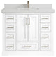 Boston 42 Single Sink Bath Vanity in White 2" Carrara Quartz