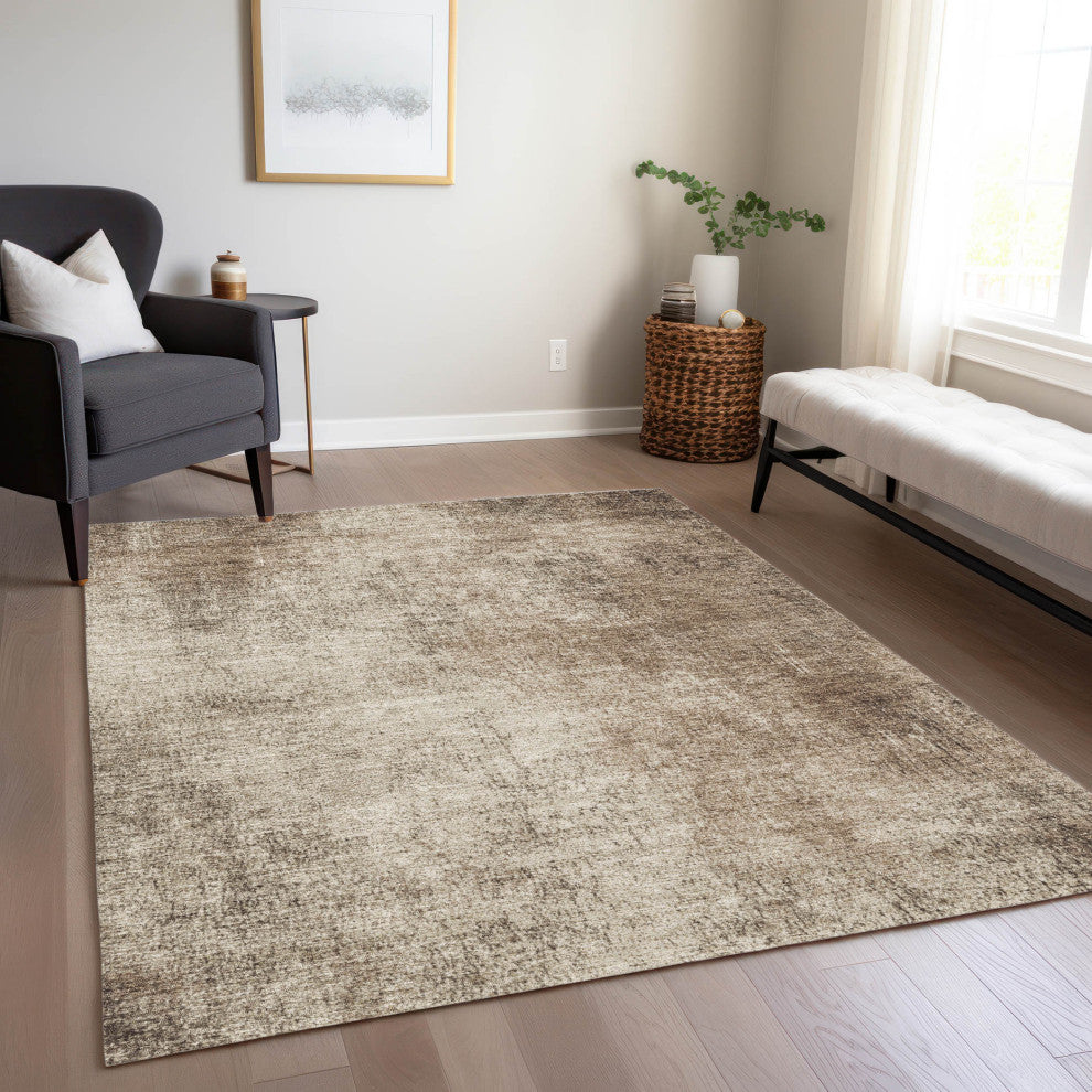 Machine Washable Indoor/Outdoor Chantille ACN1903 Taupe 9' x 12' Rug