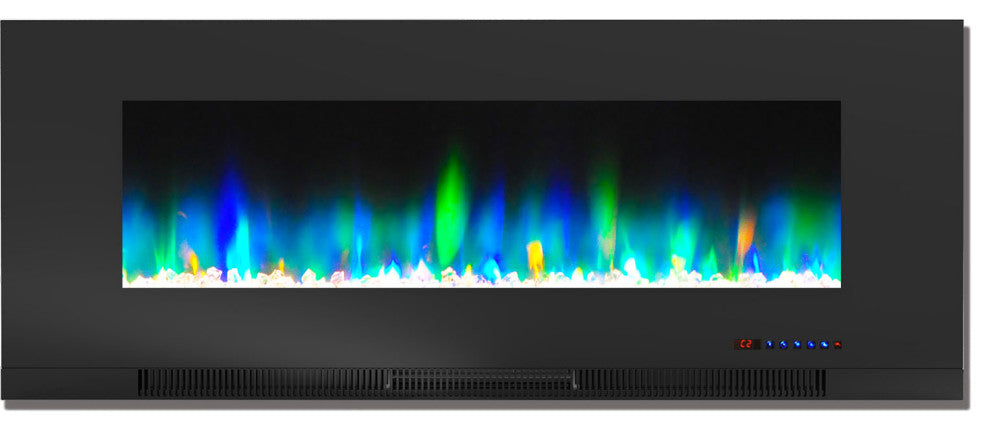 50" LED Cambridge Wall-Mount Electric Fireplace With Remote, Black