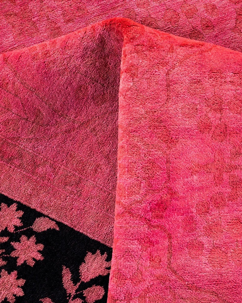 Overdyed, One-of-a-Kind Hand-Knotted Area Rug Pink, 10'1"x13'6"