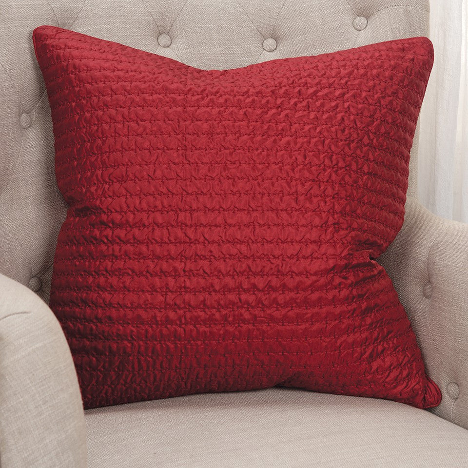 Red Smooth Weaved Modern Throw Pillow