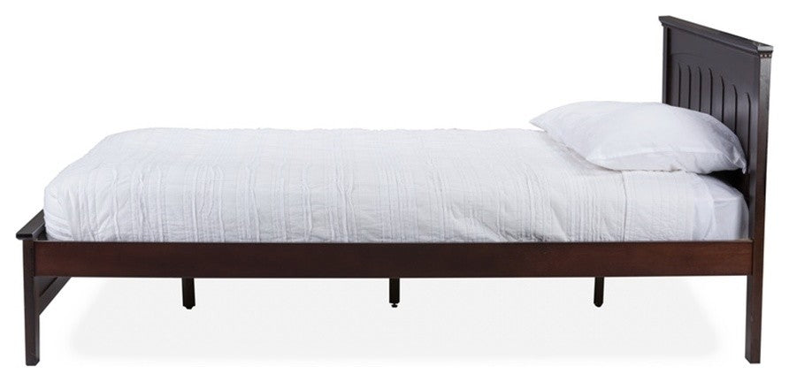 Baxton Studio Spuma Wood Twin Panel Bed in Cappuccino