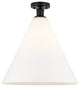 Innovations 616-1F-BK-GBC-161 Berkshire 1 Light Semi-Flush Mount, Matte Black