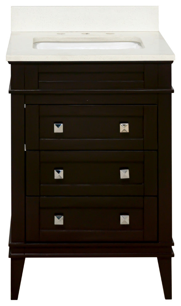 Eleanor 24" Bathroom Vanity, Chocolate, Quartz