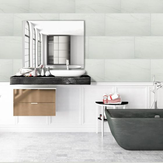 Durban White 24X48 Matte Porcelain Tile, (4x4 or 6x6) Max Order One Sample