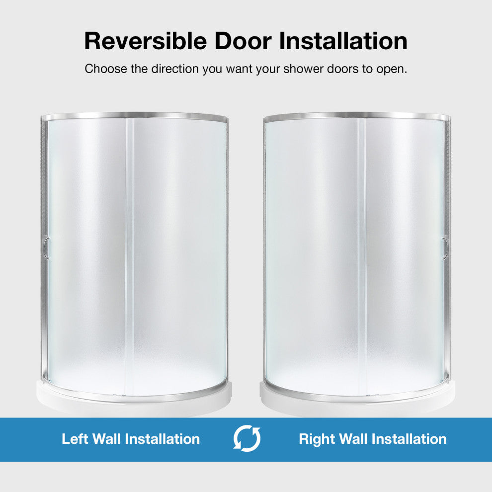 Ove Decors Breeze Shower Kit, Frosted Panels and Base, Satin Nickel, 36"