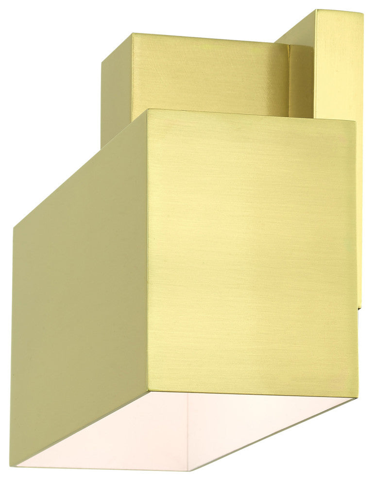 Satin Brass Contemporary, Refined Outdoor Wall Sconce