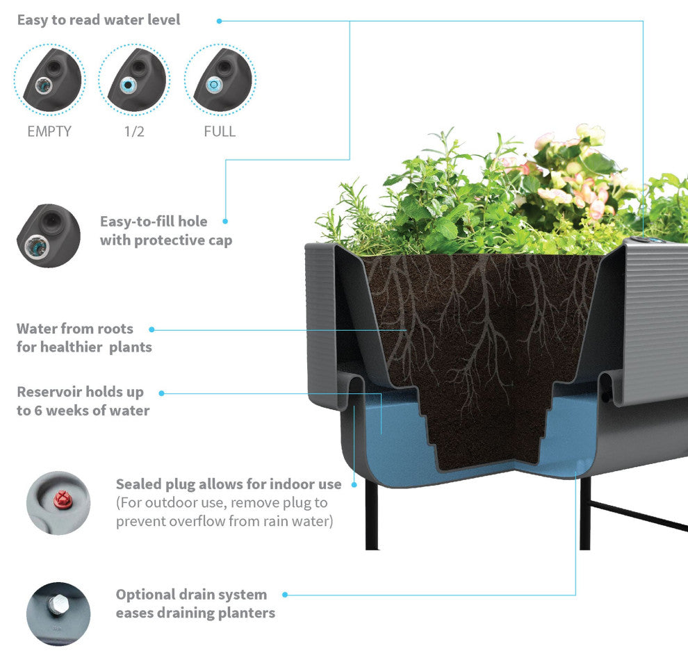 Nest Raised Planter, Bark, 22"