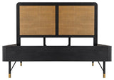 Armen Living Saratoga Modern Wood Queen Platform Frame Bed in Black