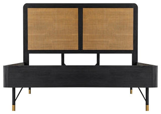 Armen Living Saratoga Modern Wood Queen Platform Frame Bed in Black