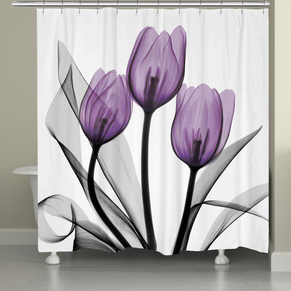 Violet Florals Shower Curtain