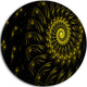 Endless Spiral Snail Yellow, Abstract Digital Disc Metal Wall Art, 11"