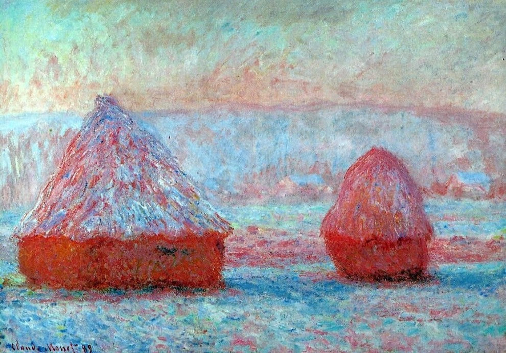 Claude Oscar Monet Grainstacks at Giverny Morning Effect Gallery Wrapped Canvas