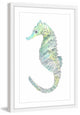 Marmont Hill, "Teal Seahorse" by Thimble Sparrow Framed Painting Print, 12x18