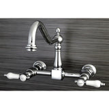 Kingston Brass Wall Mount Bridge Kitchen Faucet, Polished Chrome