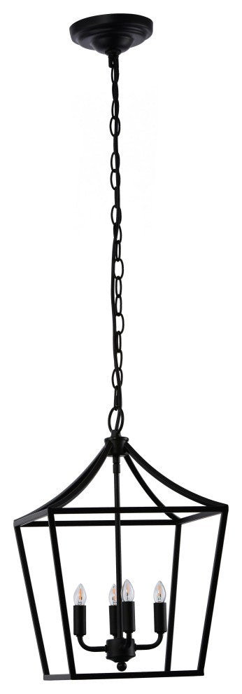 Lazzur Iton 4 Light 12" Matte Black Pendant