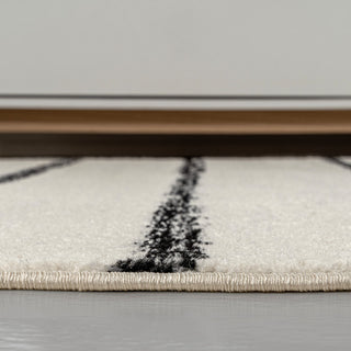 Williamsburg Minimalist Stripe Rug, Cream/Black, 5 Ft. X 8 Ft.