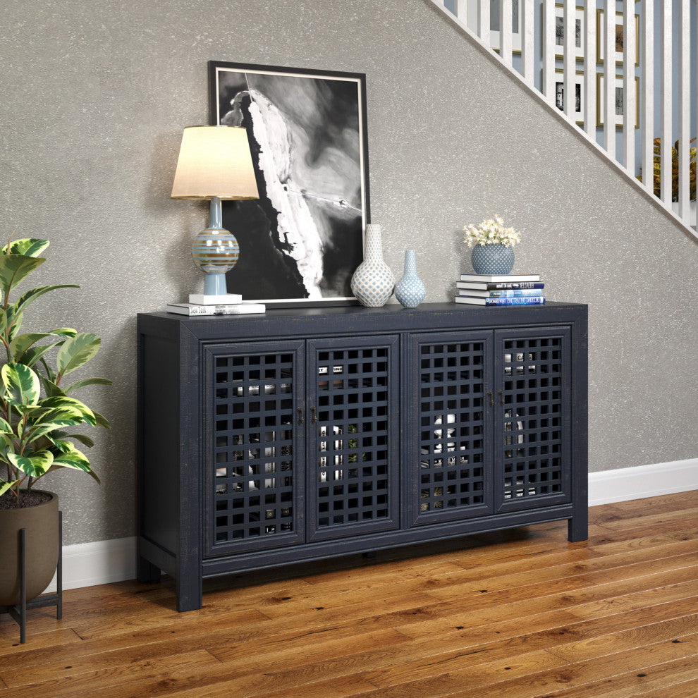 Rio 4 Door Accent Cabinet Navy