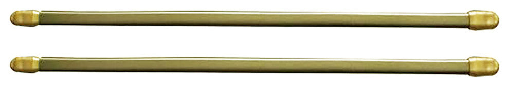 Set of 2 Adjustable Flat Sash Rod, Gold Plated, 16" to 24"