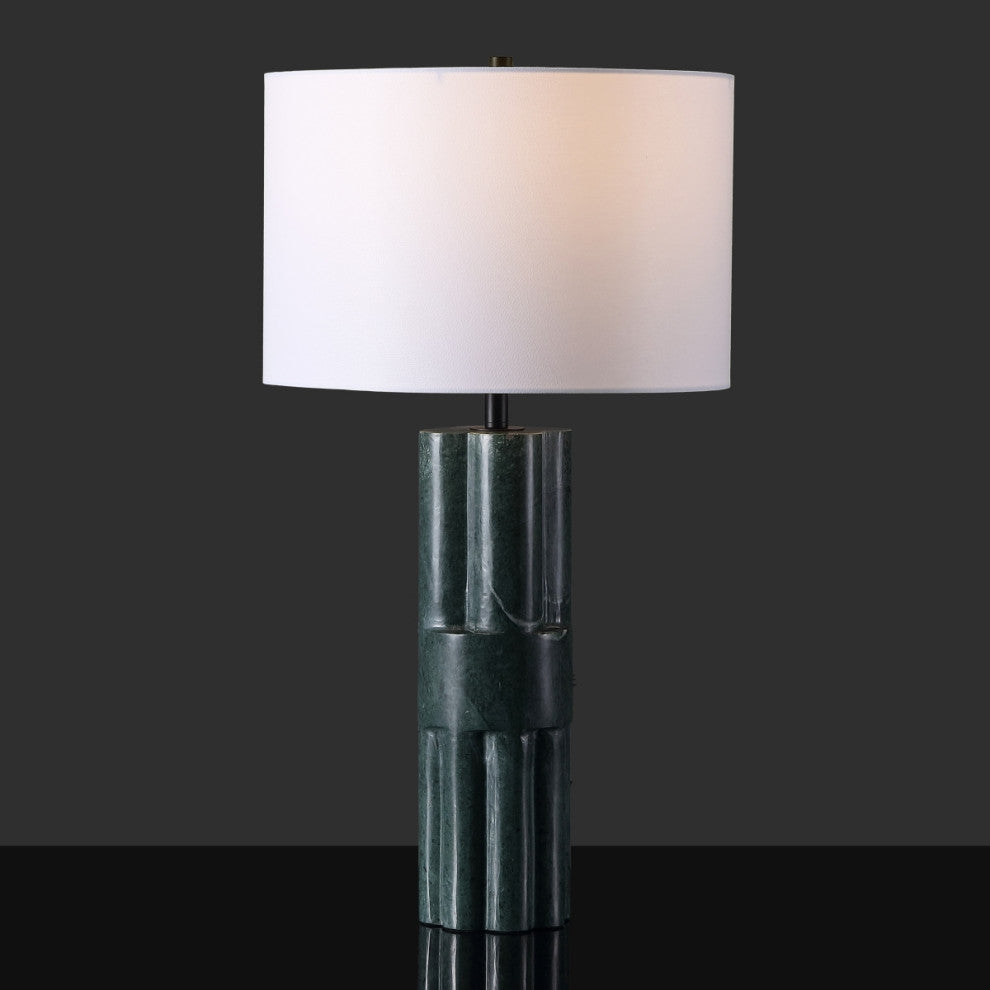 Safavieh Couture Tolliver Marble Table Lamp, Dark Green/White