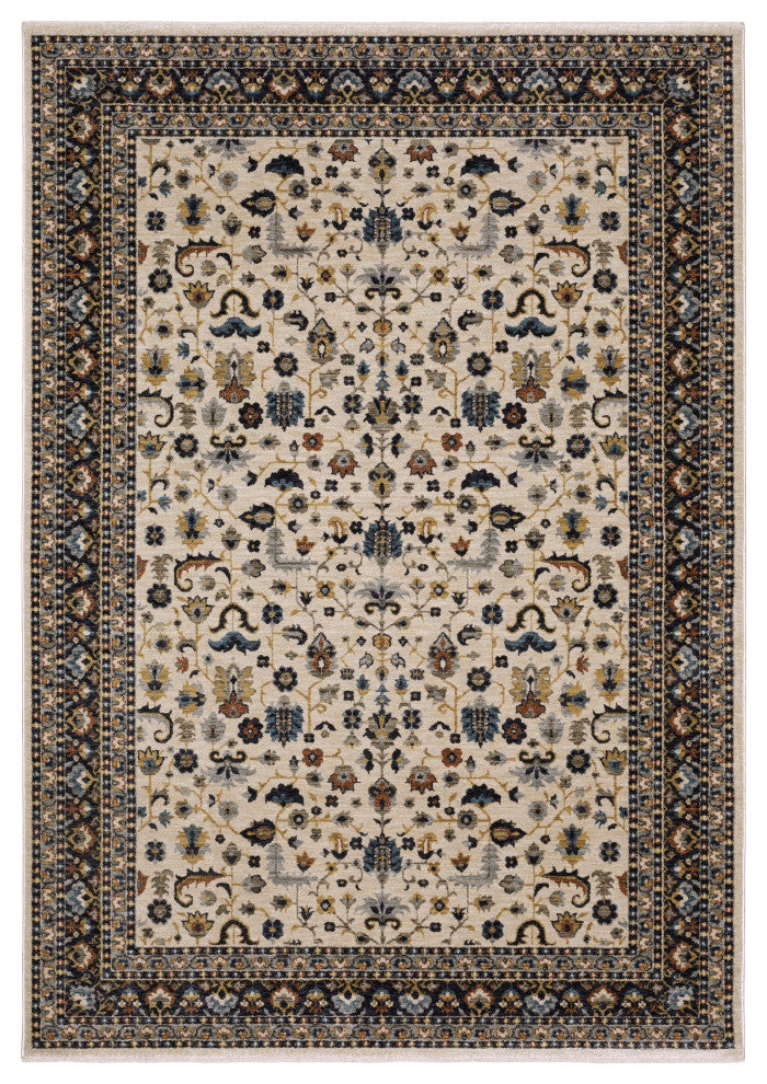 Oriental Weavers Eliana ELI02 Floral Rug, Beige, 5'3"x7'6"