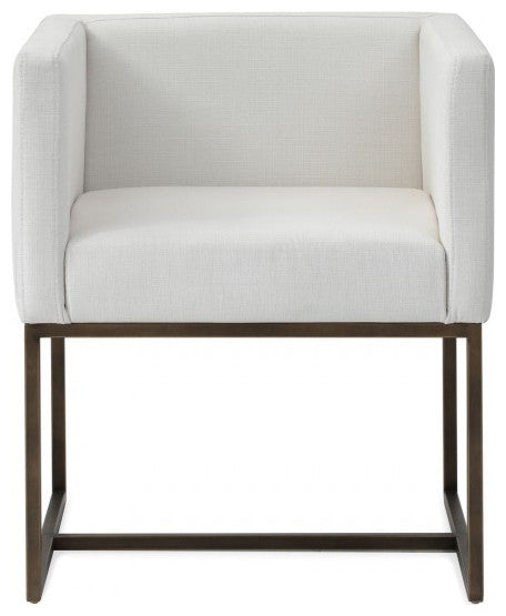 White Antique Velvet Brass Dining Chair