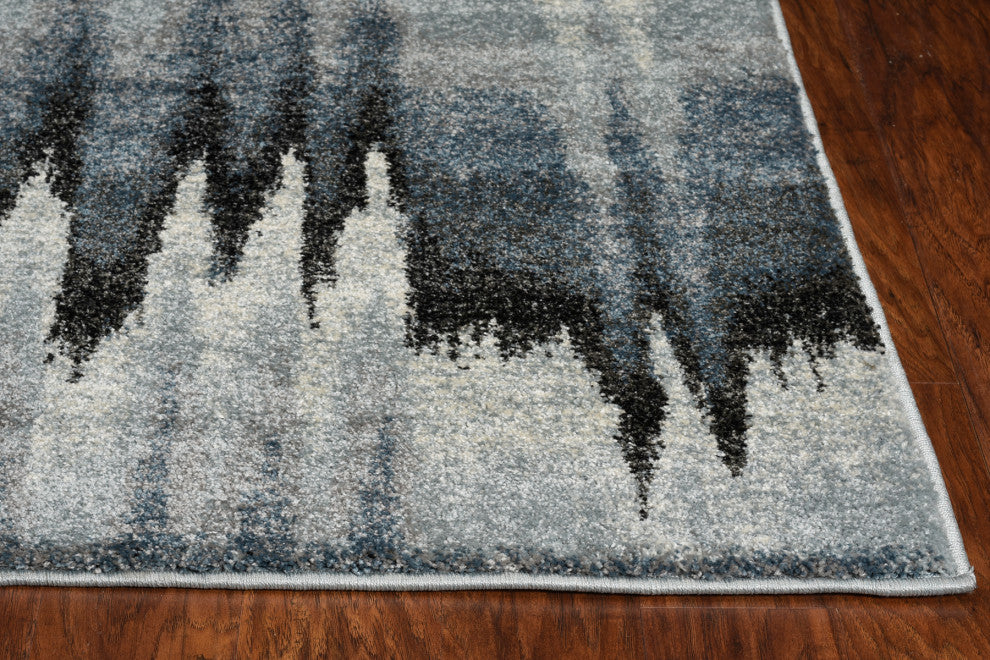 KAS Landscapes 5908 Blue Ivory Pulse Area Rug, 3'3"X 5'3"